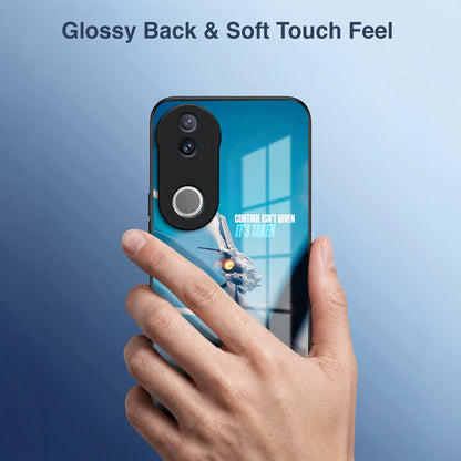 Vivo V50 5G Fighter Jet Control Acrylic Glass Back Case