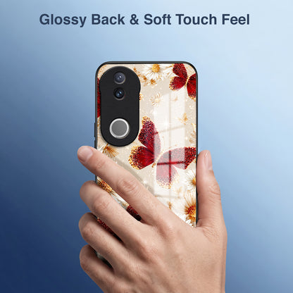 Vivo V50 5G Butterfly Floral Acrylic Glass Back Case