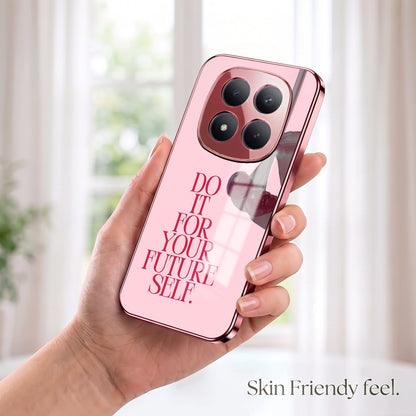 Redmi Note 15 Pro+ 5G Future Self Pink Electroplated Glass Phone Back Case