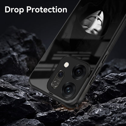 Oppo Reno 14 5G Premium Acrylic Shockproof Glass Back Case (Dark Hacker)