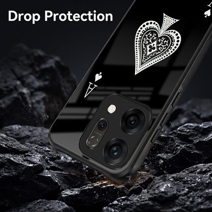Oppo Reno 14 5G Premium Acrylic Shockproof Glass Back Case (Black Ace)
