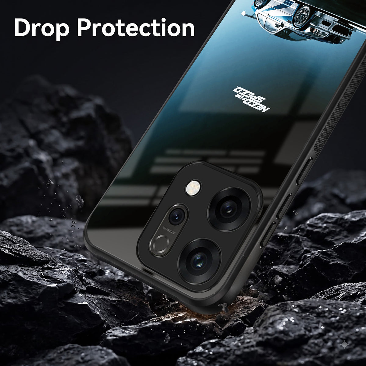 Oppo Reno 14 5G Premium Acrylic Shockproof Glass Back Case (Speed Legend)