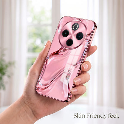 Vivo T4 5G Crystal Wave Energy Pink Electroplated Glass Phone Back Case
