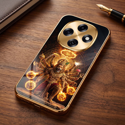 OPPO F31 Pro 5G Lord Narasimha Gold Electroplated Glass Phone Back Case