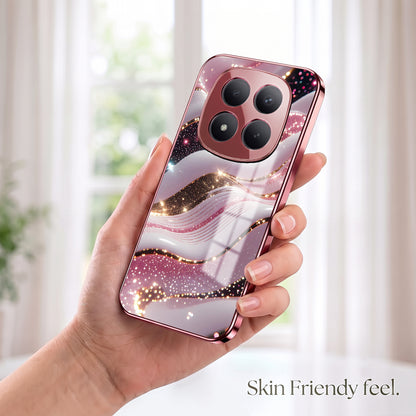 Redmi Note 15 Pro+ 5G Midnight Pearl Wave Pink Electroplated Glass Phone Back Case