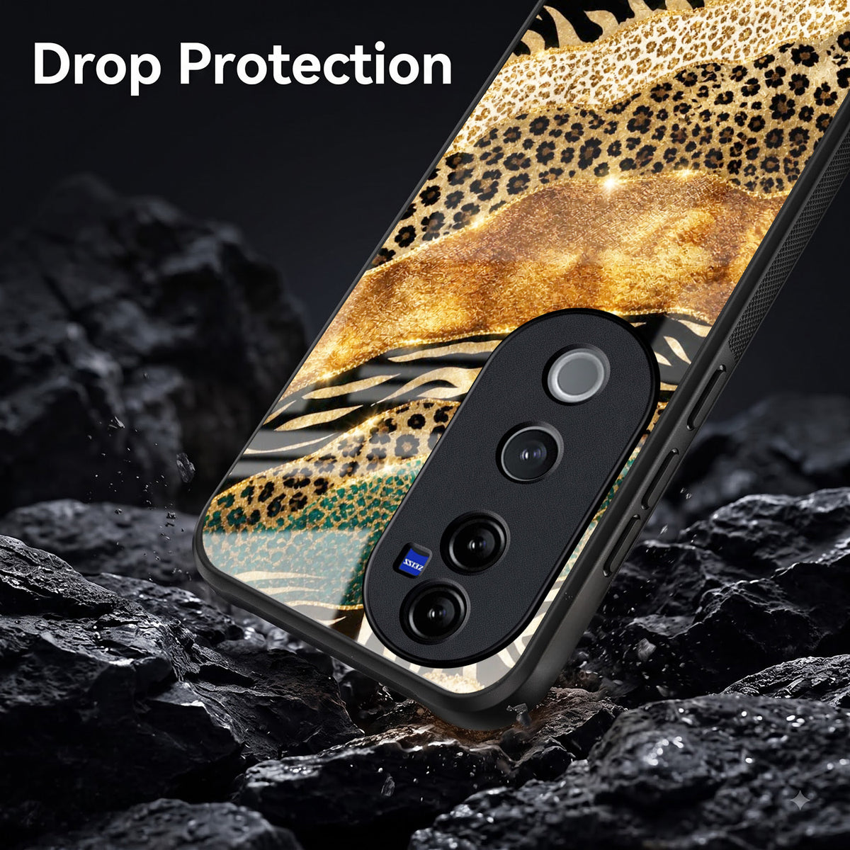 Vivo V40 Pro 5G Golden Leopard Acrylic Glass Back Case