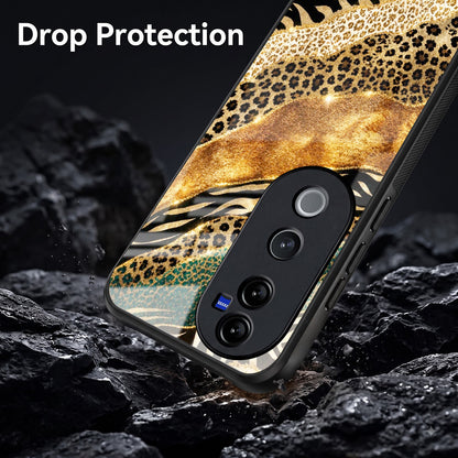 Vivo V40 Pro 5G Golden Leopard Acrylic Glass Back Case