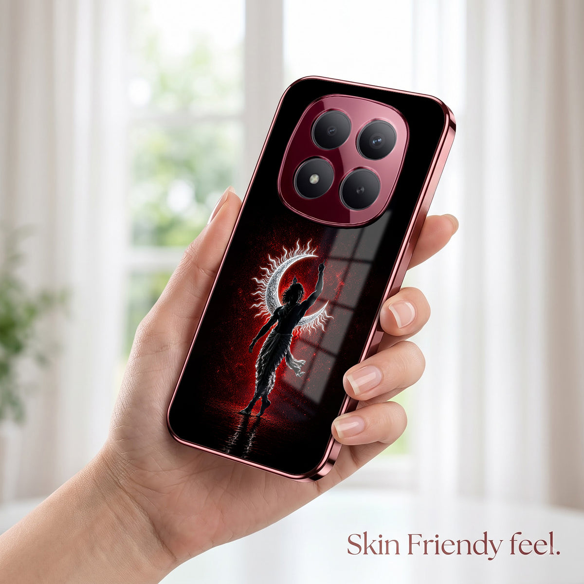 Redmi Note 15 Pro Plus 5G Crimson Divine Burgundy Electroplated Glass Back Case