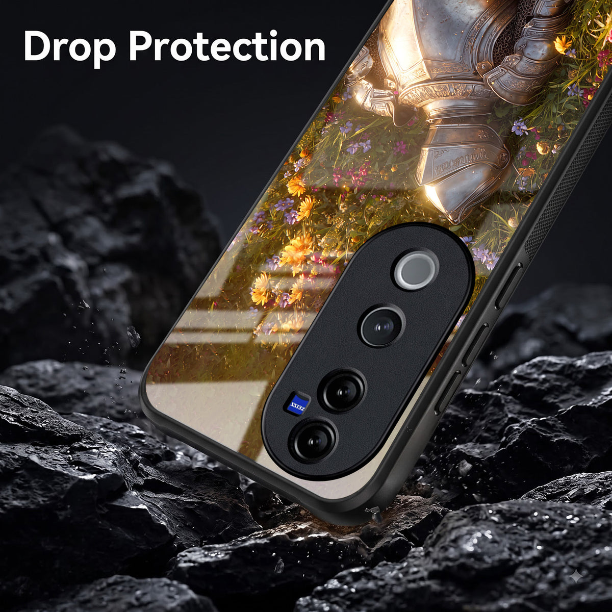 Vivo V40 Pro 5G Armored Knight Acrylic Glass Back Case
