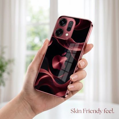 Oppo Reno 14 5G Wave Apple Burgundy Electroplated Glass Back Case