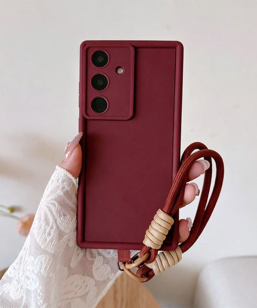 Samsung Galaxy A56 5G Luxury Silicone Matte Case with Wrist Strap