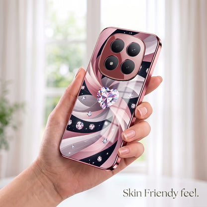 Redmi Note 15 Pro+ 5G Diamond Glam Pink Electroplated Glass Phone Back Case