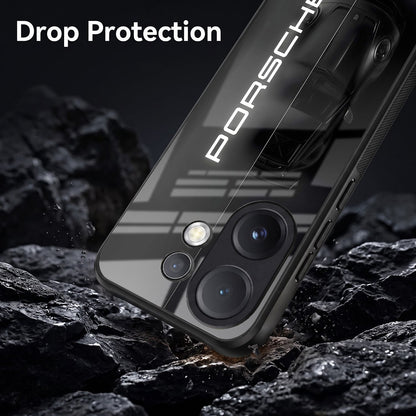 Vivo V60 5G Premium Acrylic Shockproof Glass Back Case (Black Porsche)