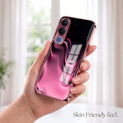 Vivo V70 FE 5G Liquid Wave Pink Electroplated Glass Phone Back Case