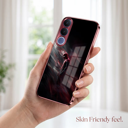Vivo V70 FE 5G Crimson Spider Burgundy Electroplated Glass Back Case