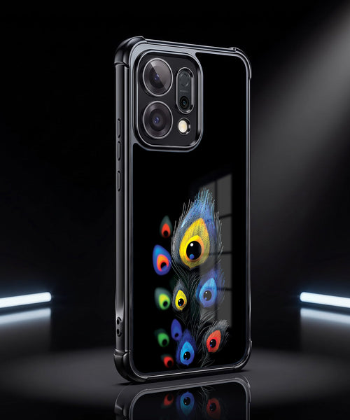 Oppo Reno 14 5G Multi-Feather Peacock Airbags Printed Back Case