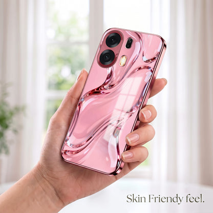 Oppo K14 Plus 5G Crystal Wave Energy Pink Electroplated Glass Phone Back Case