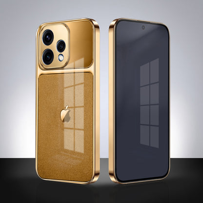 Oppo Reno 15 5G Royal Touch Apple Gold Electroplated Glass Phone Back Case