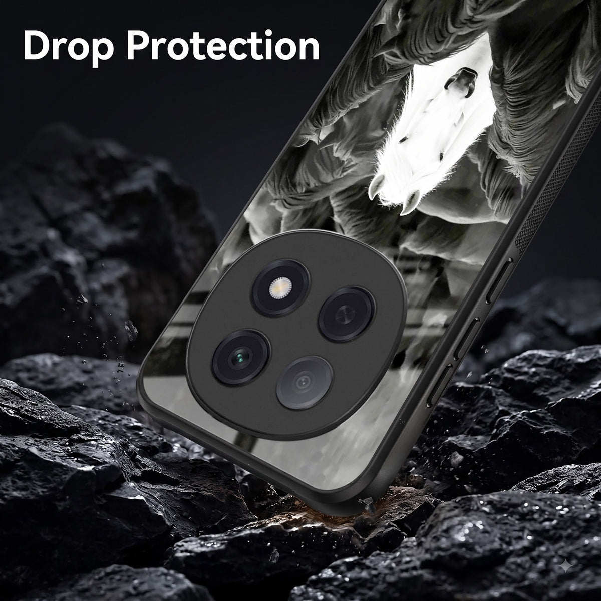 Oppo F29 Pro 5G Premium Acrylic Shockproof Glass Back Case (Mystic Stallion)