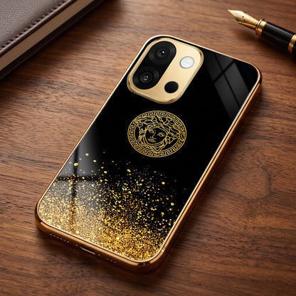 OnePlus 13s 5G Medusa Head Gold Electroplated Glass Phone Back Case