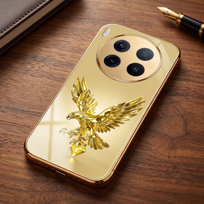Vivo X300 Pro 5G Golden Eagle Gold Electroplated Glass Phone Back Case