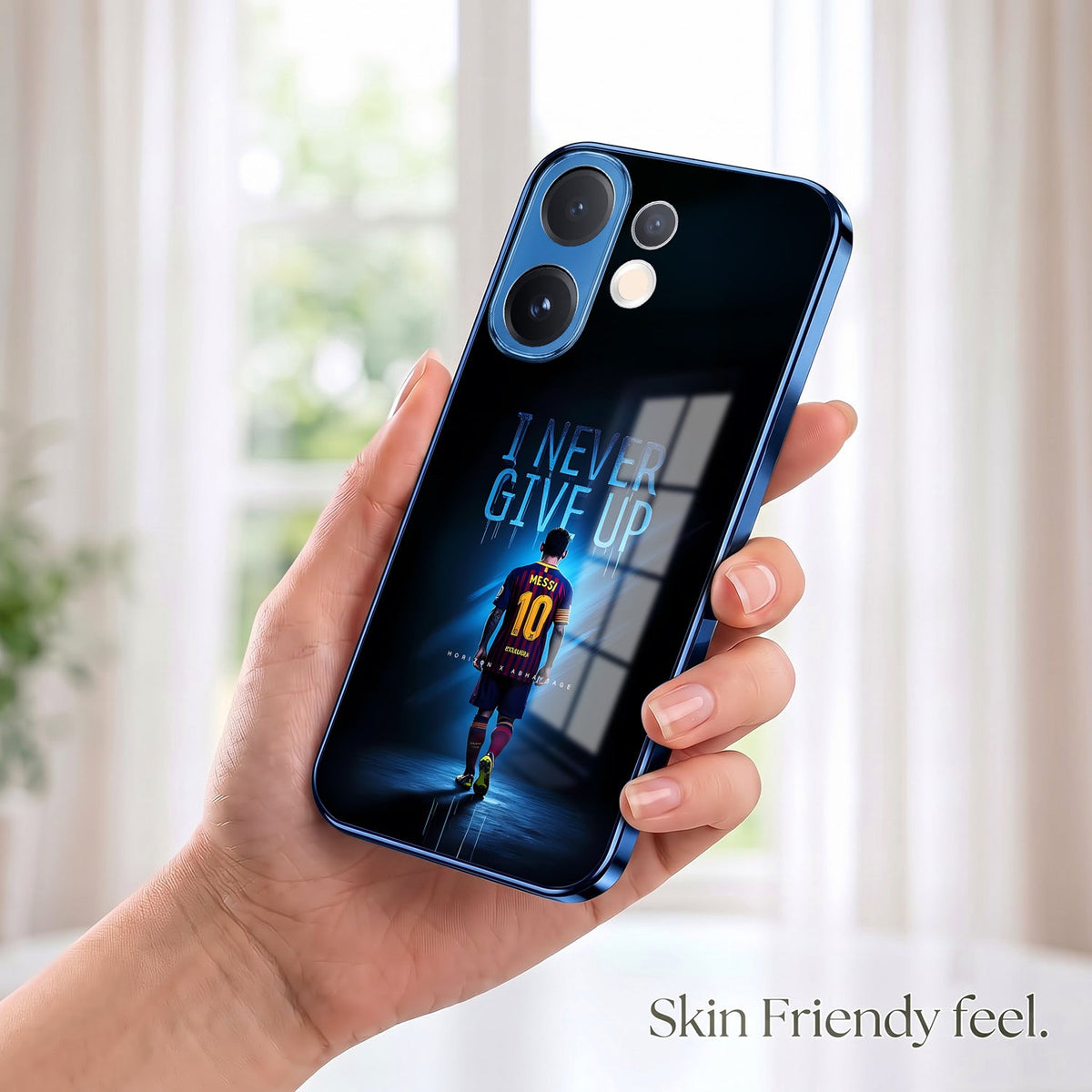 Vivo V60 5G Naver Give Up Blue Electroplated Glass Phone Back Case