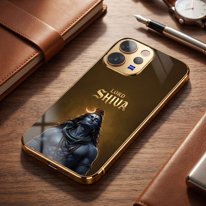 Vivo V70 5G Lord Shiva Gold Electroplated Glass Phone Back Case