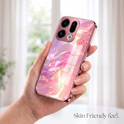 Oppo Find X9 5G Pearl Aurora Pink Electroplated Glass Phone Back Case