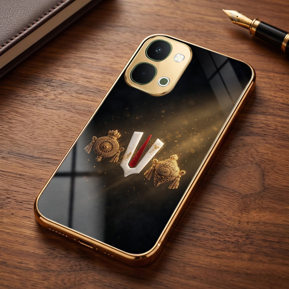 Vivo T5x 5G Royal Heritage Edition Gold Electroplated Glass Phone Back Case