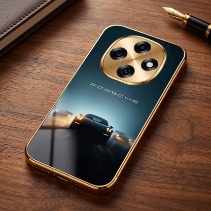 OPPO F31 Pro 5G Porsche Luxury Gold Electroplated Glass Phone Back Case