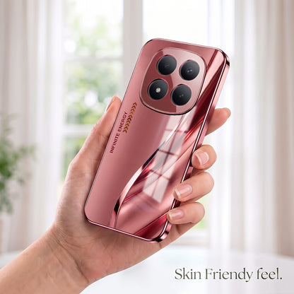 Redmi Note 15 Pro+ 5G Luxury Infinity Energy Pink Electroplated Glass Phone Back Case