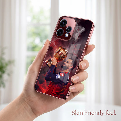Oppo Reno 15 5G Virat Kohli Burgundy Electroplated Glass Back Case
