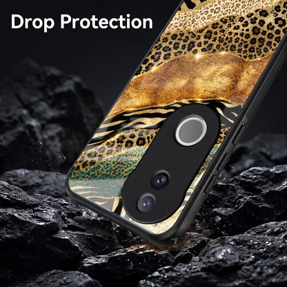 Vivo V50 5G Golden Leopard Acrylic Glass Back Case