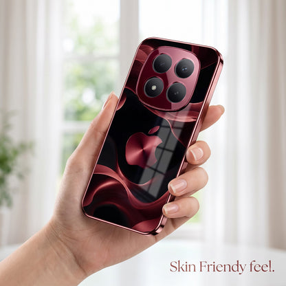 Redmi Note 15 Pro Plus 5G Wave Apple Burgundy Electroplated Glass Back Case