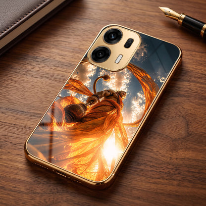 Oppo K14 Plus 5G Divine Hanuman Gold Electroplated Glass Phone Back Case