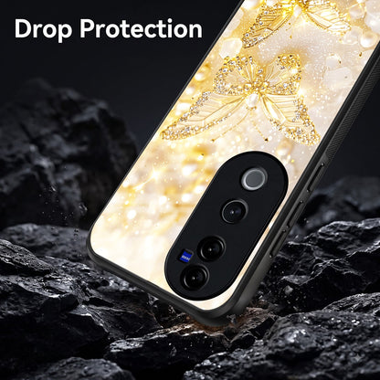 Vivo V40 Pro 5G Golden Butterfly Acrylic Glass Back Case