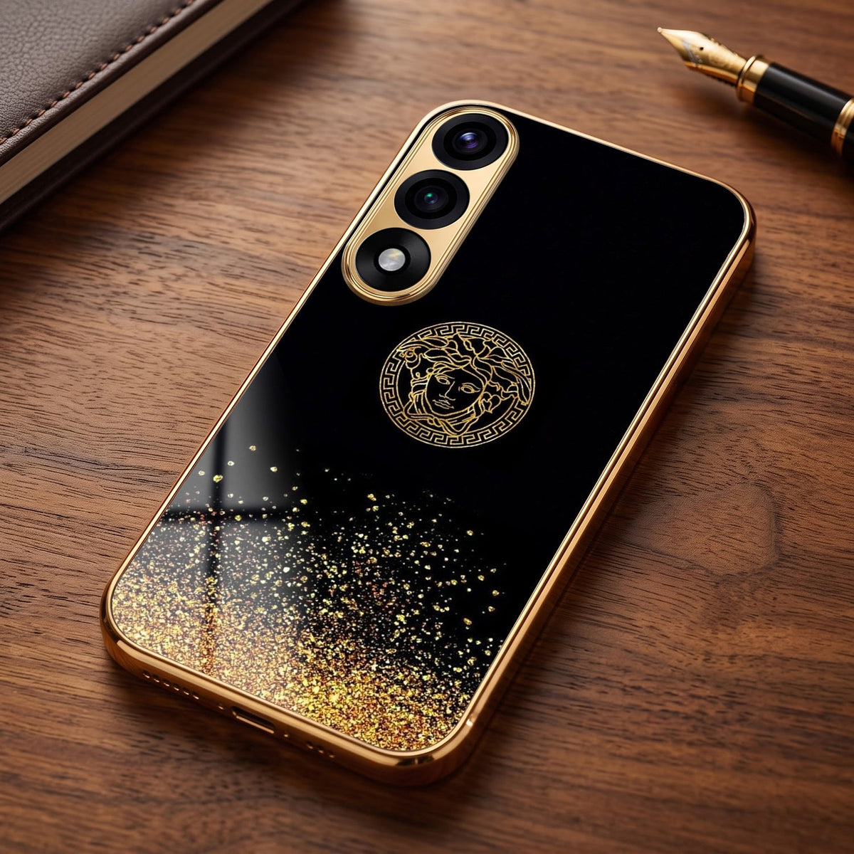 Oneplus Nord 5 5G Medusa Head Gold Electroplated Glass Phone Back Case