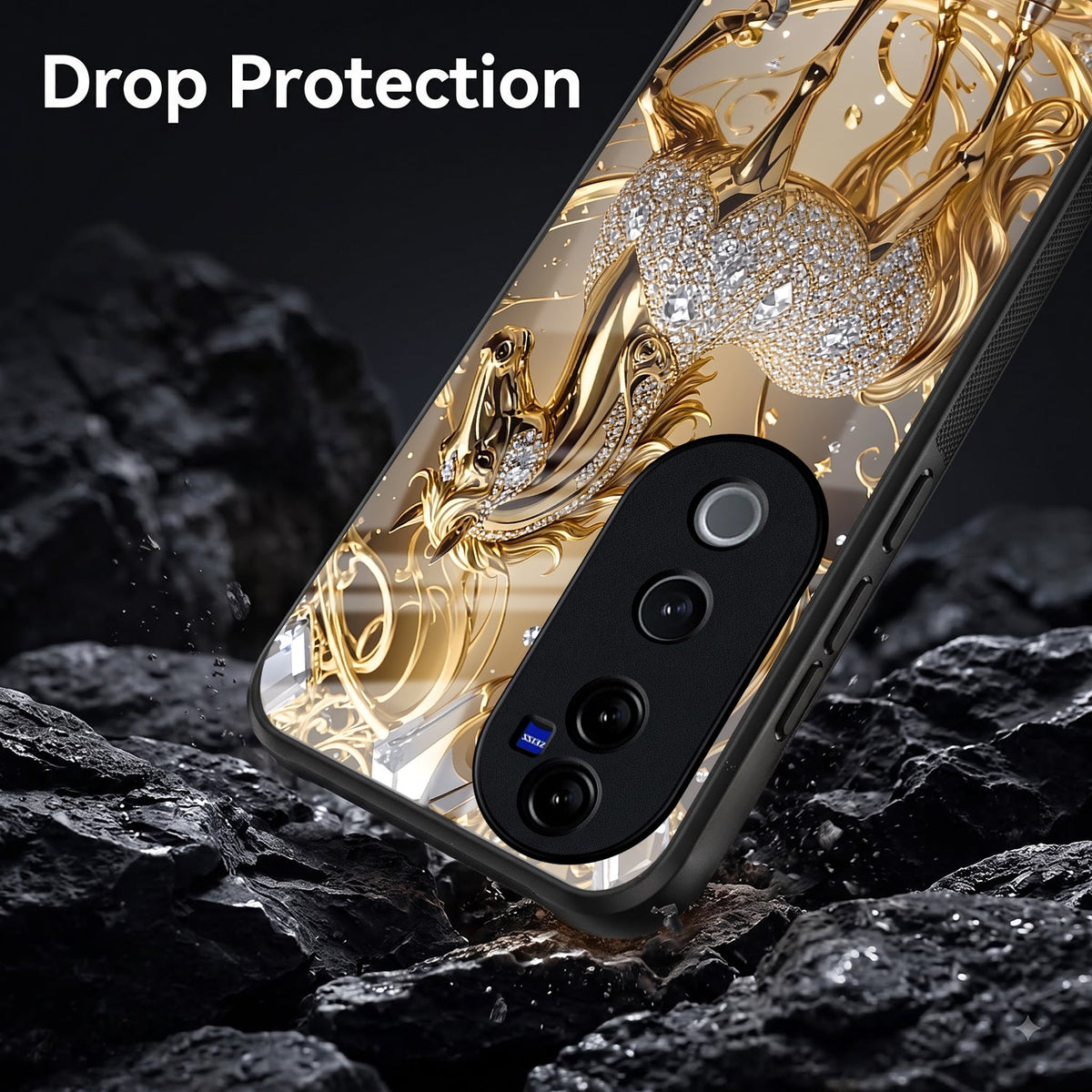 Vivo V40 Pro 5G Luxury Horse Texture Acrylic Glass Back Case