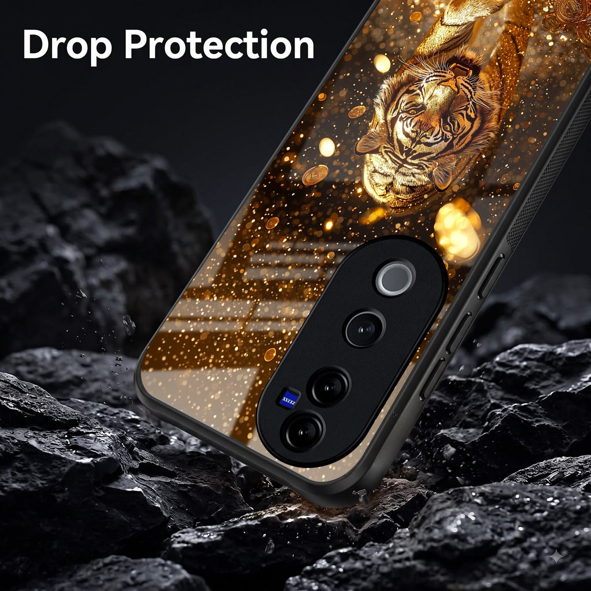 Vivo V40 Pro 5G Luxury Tiger Acrylic Glass Back Case
