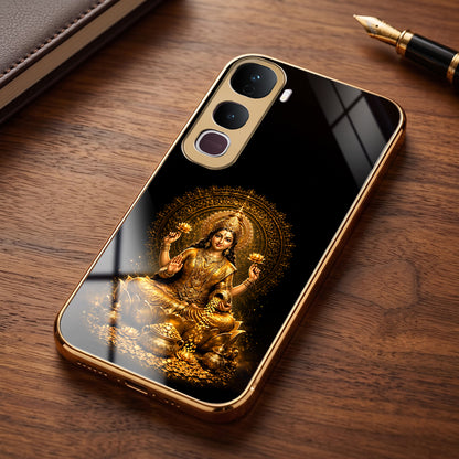 Vivo Y400 Pro 5G Golden Maa Lakshmi Gold Electroplated Glass Phone Back Case