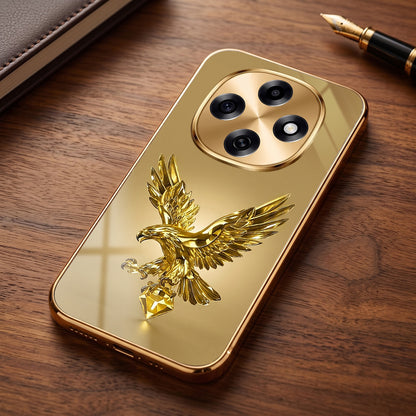OPPO F31 Pro 5G Golden Eagle Gold Electroplated Glass Phone Back Case