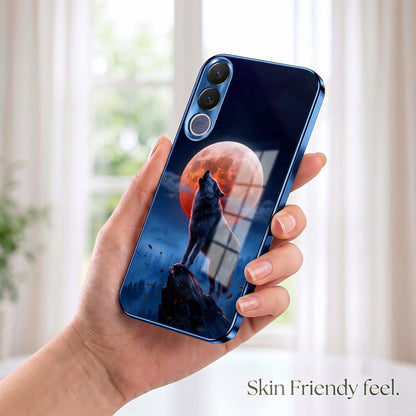 Vivo V70 FE 5G Lunar Wolf Blue Electroplated Glass Phone Back Case