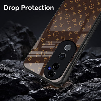 Vivo V40 Pro 5G Luxury Monogram Brown Acrylic Glass Back Case