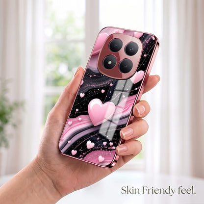 Redmi Note 15 Pro+ 5G Love Sparkle Pink Electroplated Glass Phone Back Case