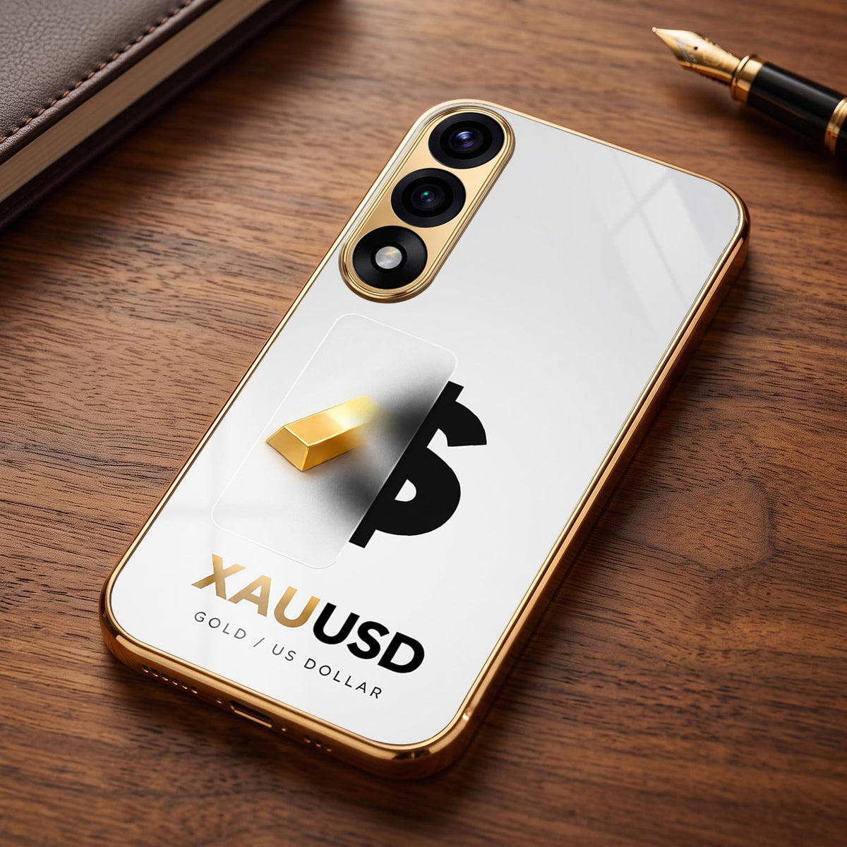 Oneplus Nord 5 5G Luxury XAU/USD Gold Electroplated Glass Phone Back Case