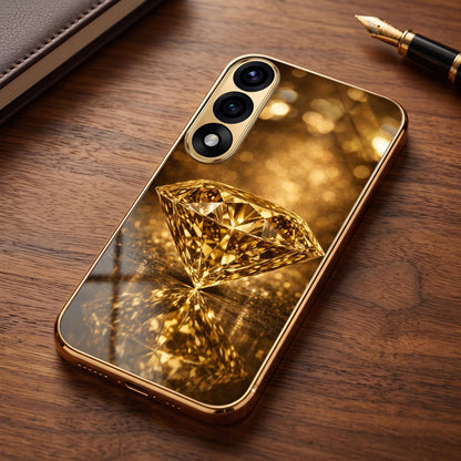 Oneplus Nord 5 5G Golden Diamond Gold Electroplated Glass Phone Back Case