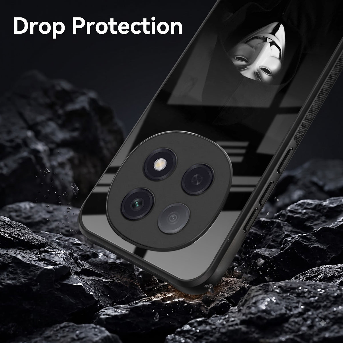 Oppo F29 Pro 5G Premium Acrylic Shockproof Glass Back Case (Dark Hacker)