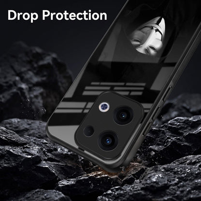 Oppo Reno 13 5G Premium Acrylic Shockproof Glass Back Case (Dark Hacker)