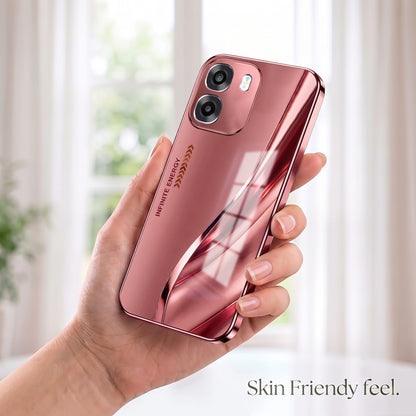 Oppo K14 5G Luxury Infinity Energy Pink Electroplated Glass Phone Back Case