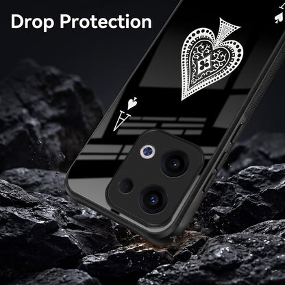 Oppo Reno 13 5G Premium Acrylic Shockproof Glass Back Case (Black Ace)